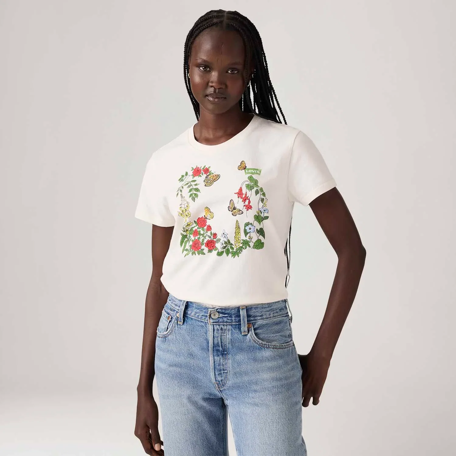 Camiseta Levi's® The Perfect Branca Manga Curta — imagem 1