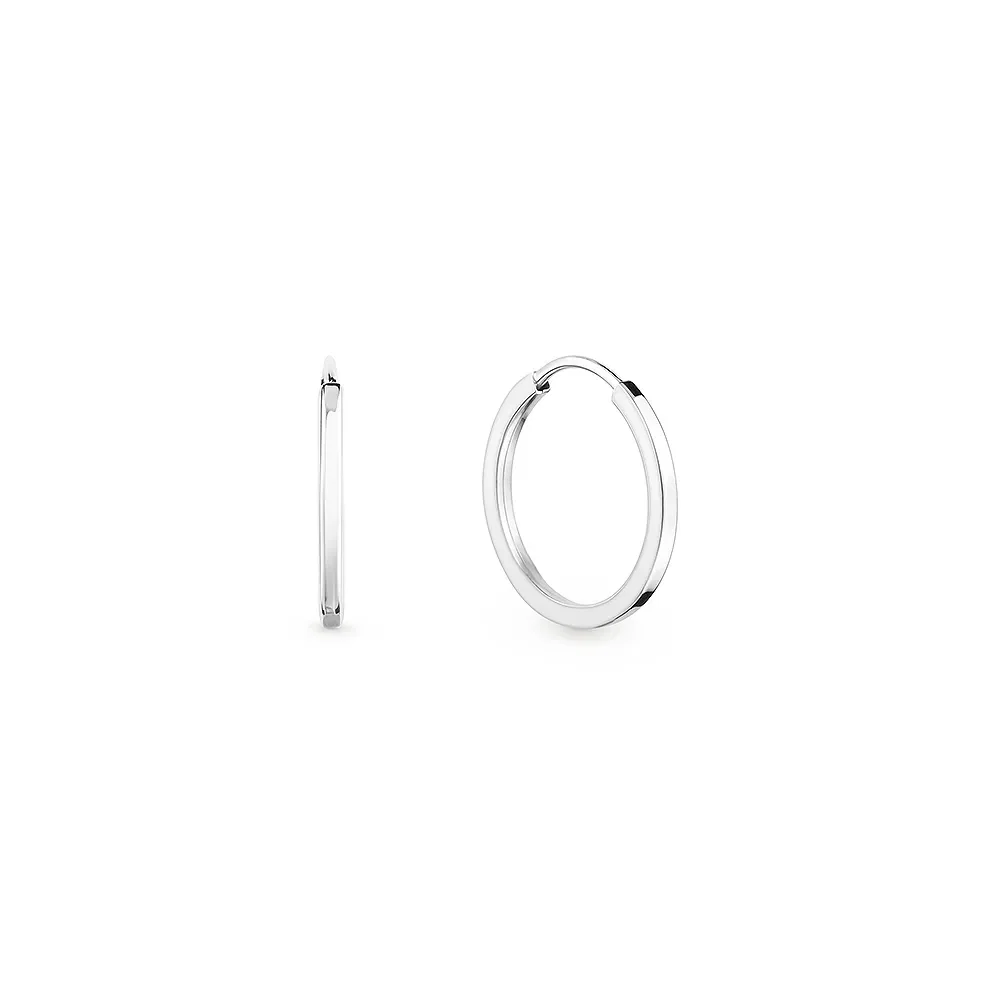 Argola em Ouro Branco 18k, 14mm