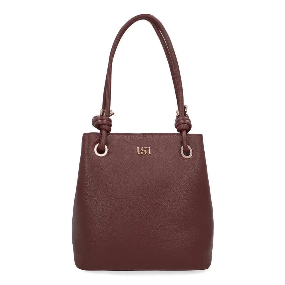 Bolsa Shopper Couro Vermelha Detalhe Nó