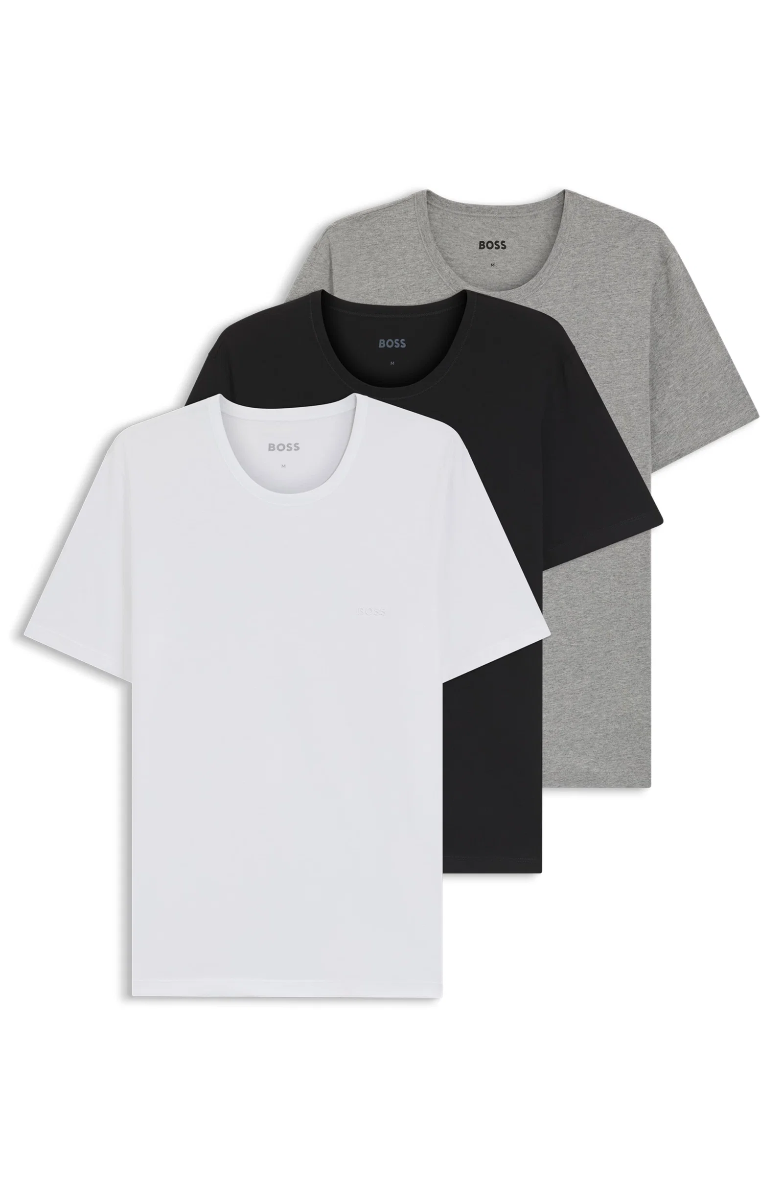 Pack De 3 Camisetas Em Algodão Com Logo