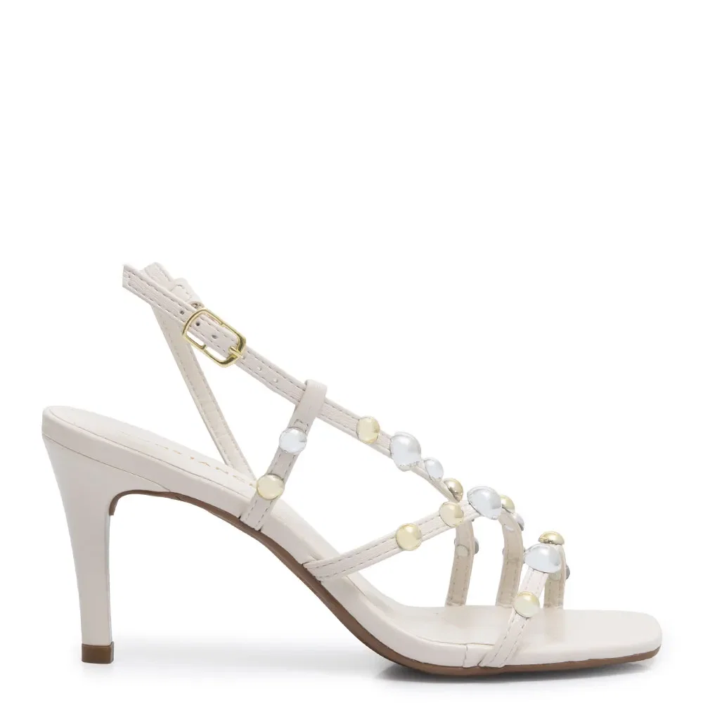 Sandália Off White Enfeites Esferas — imagem 1