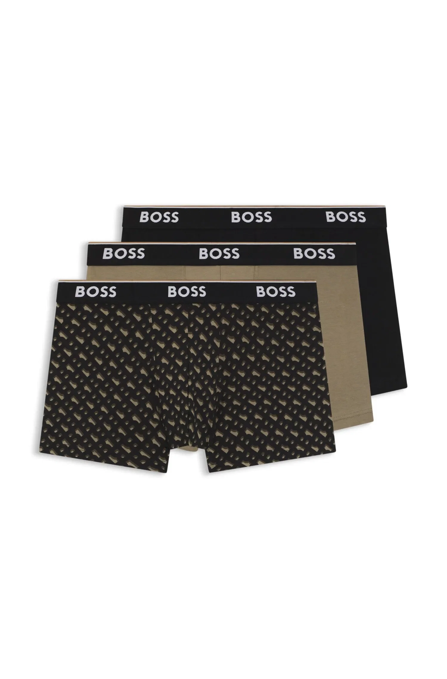 Pack De Três Cuecas De Algodão Elástico