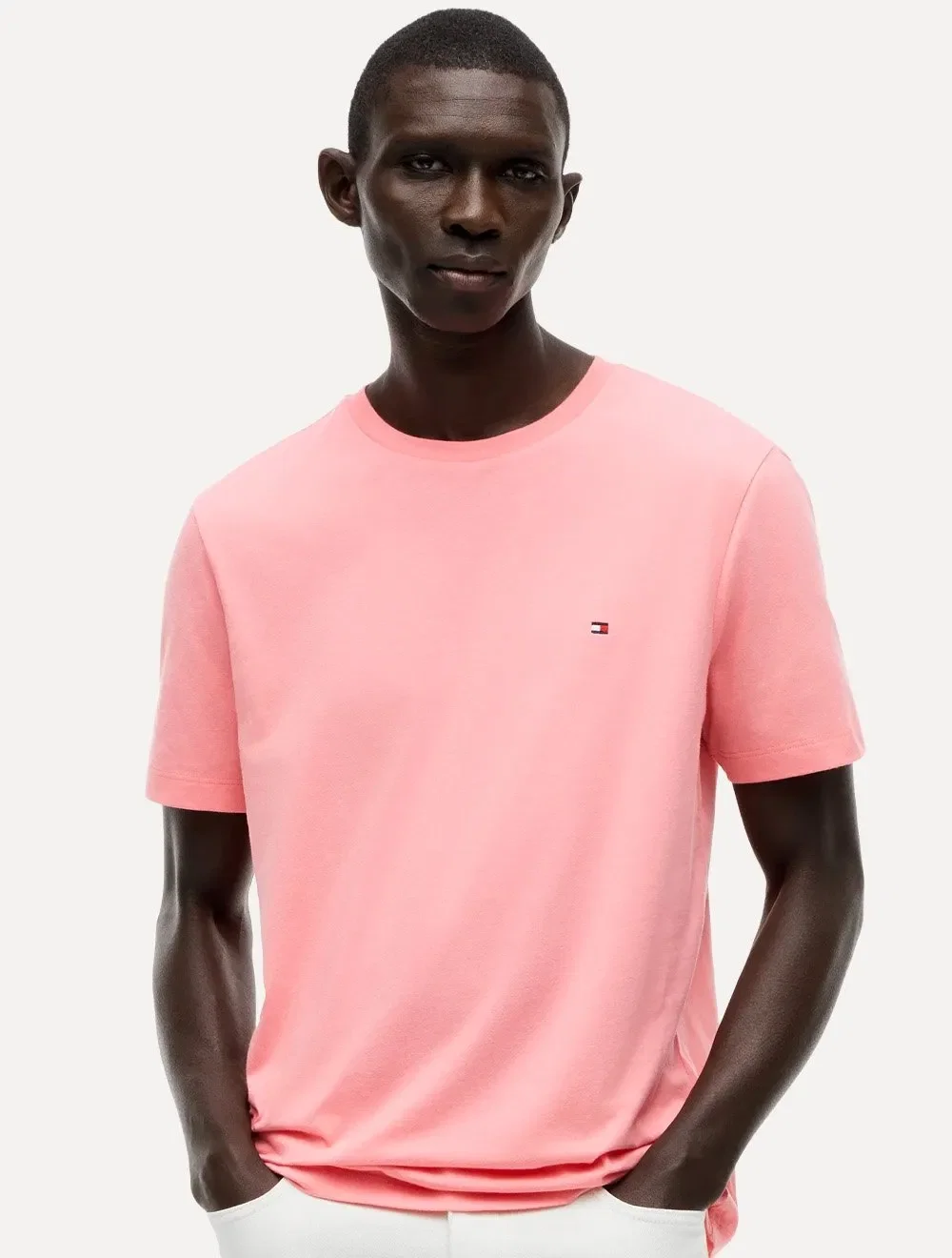 Camiseta Tommy Hilfiger Masculina Essential Cotton Rosa — imagem 1