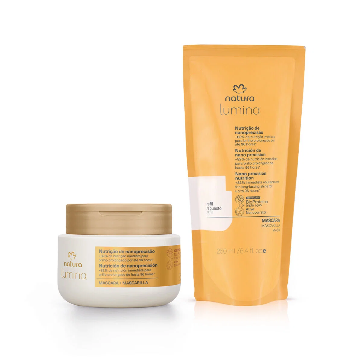 Kit Máscara Lumina Nutrição de Nanoprecisão + Refil com 2 unidades de 300 ml — imagem 1
