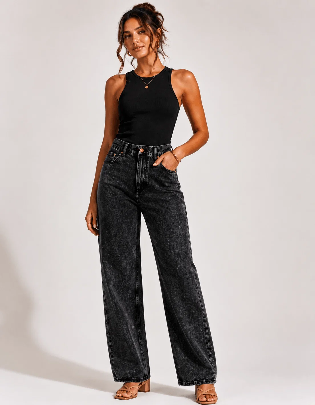 Calça Jeans Wide Leg Vintage - Black Jeans