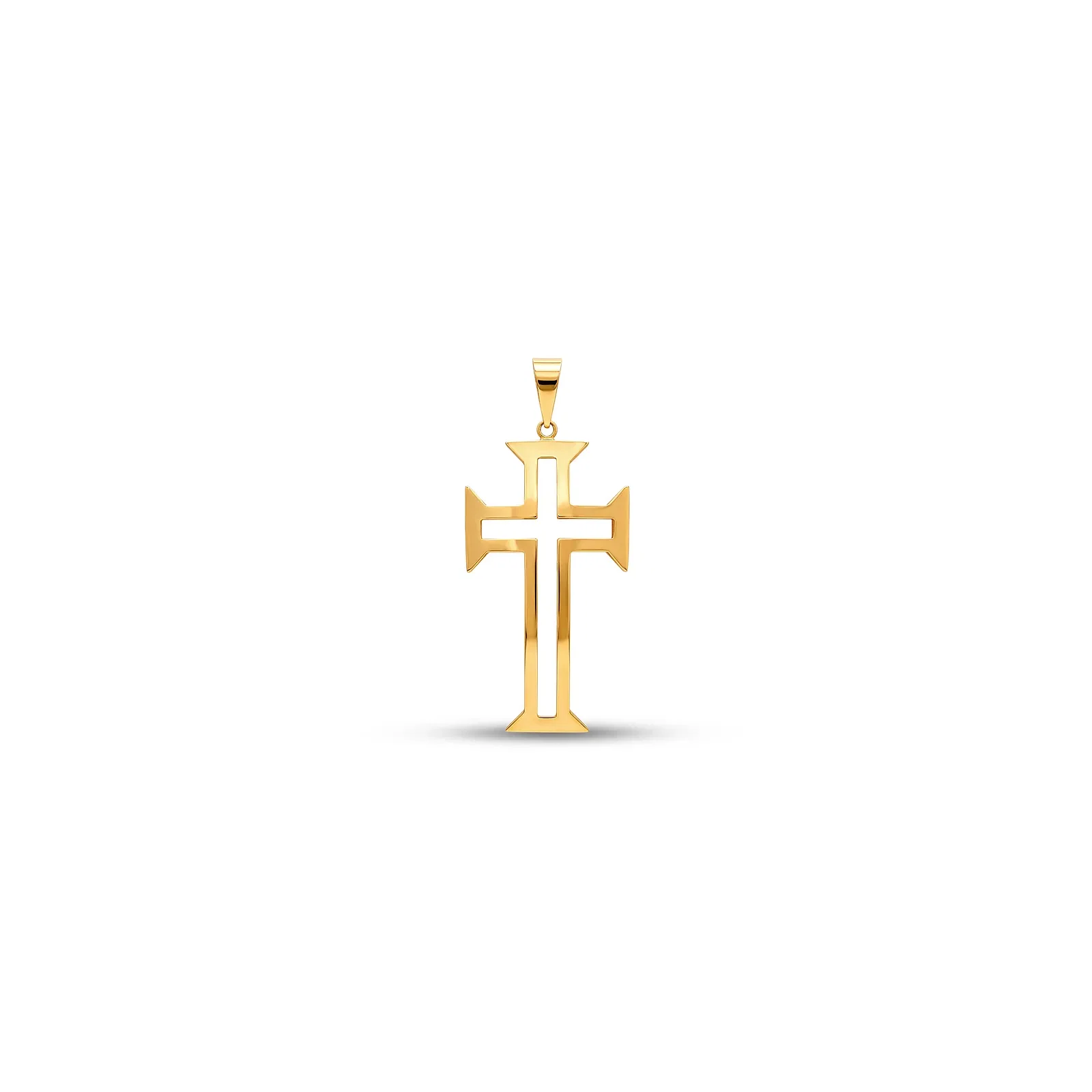 Pingente Cruz Vazada em Ouro Amarelo 18K, 30 mm — imagem 1