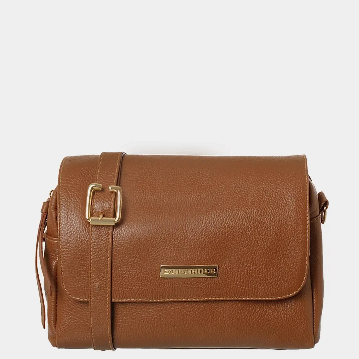 Bolsa Tiracolo Chocolate Em Couro