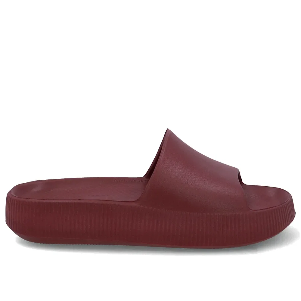 Chinelo Slide Vermelho Poofy Salto Plataforma Eva