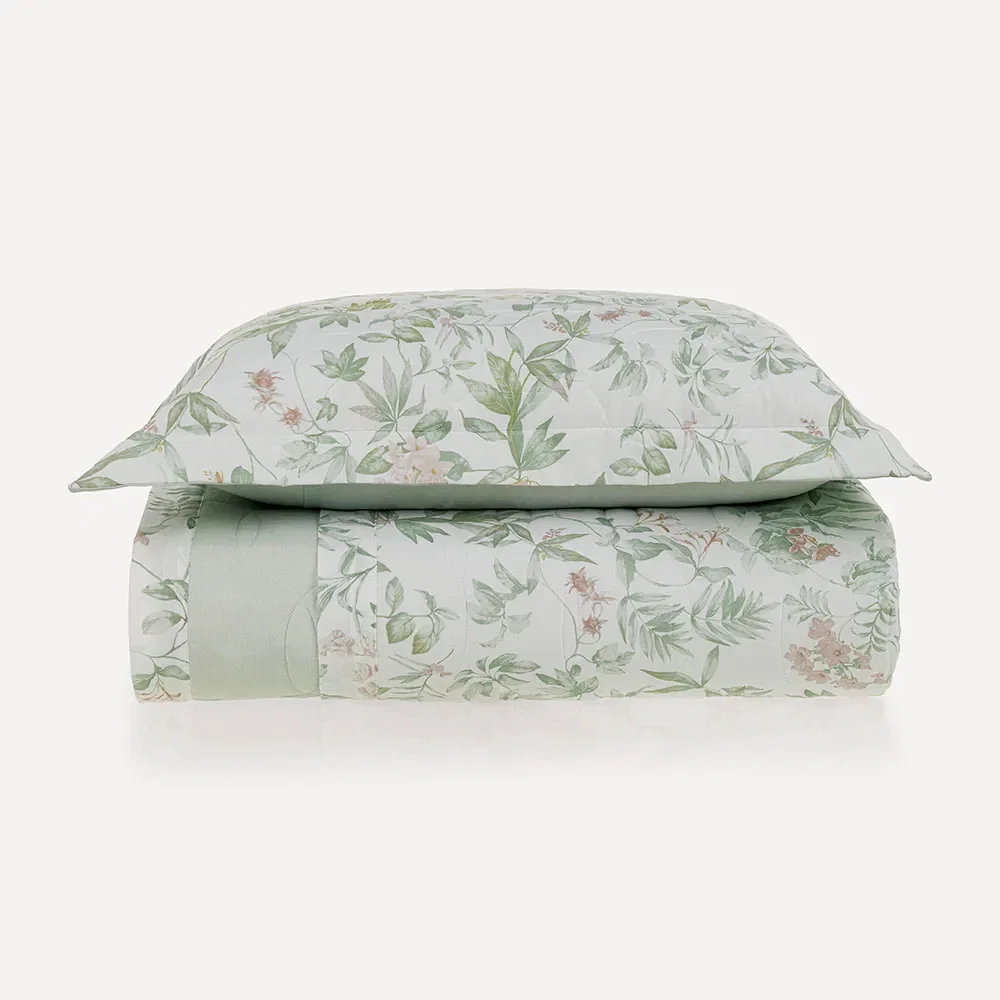 Colcha com Porta-travesseiro 100% Algodão Naila