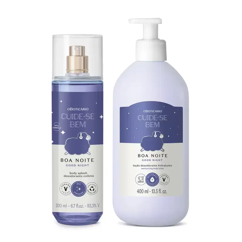 Combo Cuide-se bem Boa Noite: Body Splash 200ml + Hidratante Desodorante Corporal 400ml