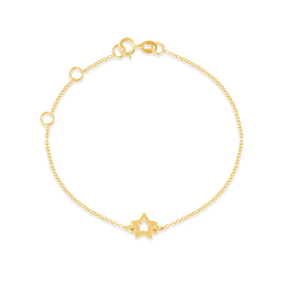 Pulseira Baby Estrela em Ouro Amarelo 18k