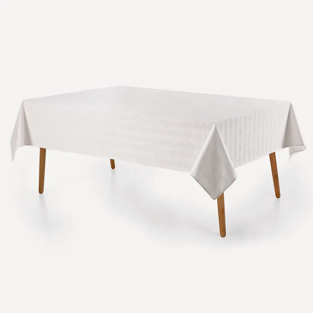 Toalha de Mesa Retangular 6 Lugares Campestre Branco