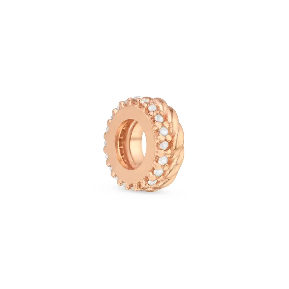 Separador Life Twist em Liga Rosé com Banho de Ouro Rosé 18k e Pedras Incolores
