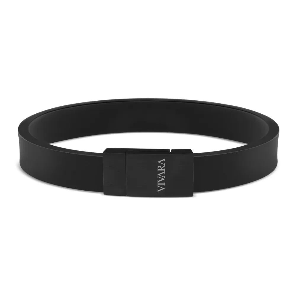 Pulseira em Borracha e Aço