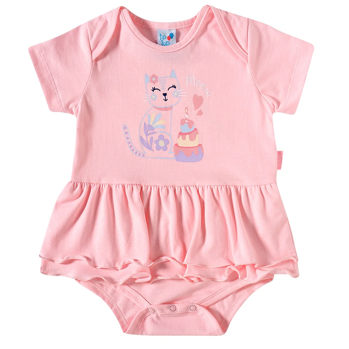 Macaquinho Bebê Gatinha Meia Malha Silk Com Glitter Tip Top — imagem 1