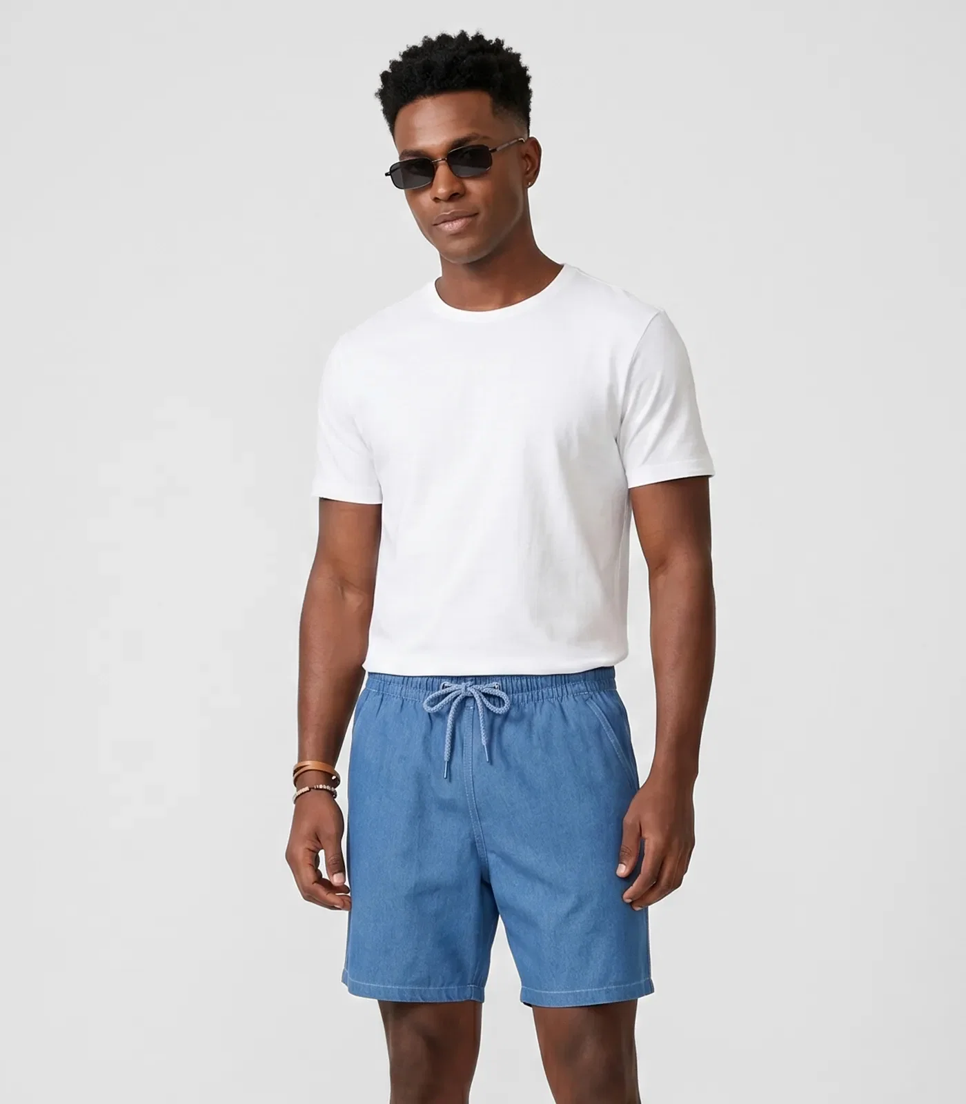 Bemuda Masculina Em Tactel Com Bolsos Filt Surf Azul — imagem 1