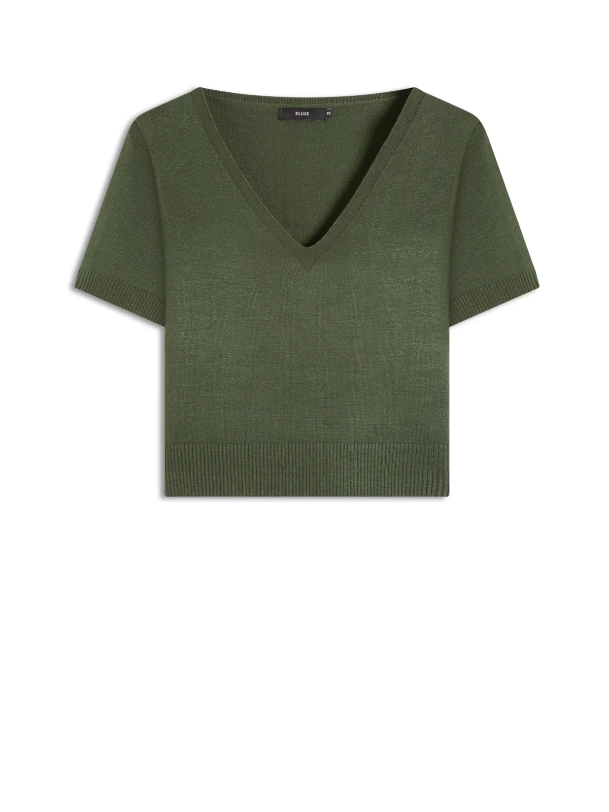 Blusa Tricot Jersey Knit Neck Verde Militar — imagem 1