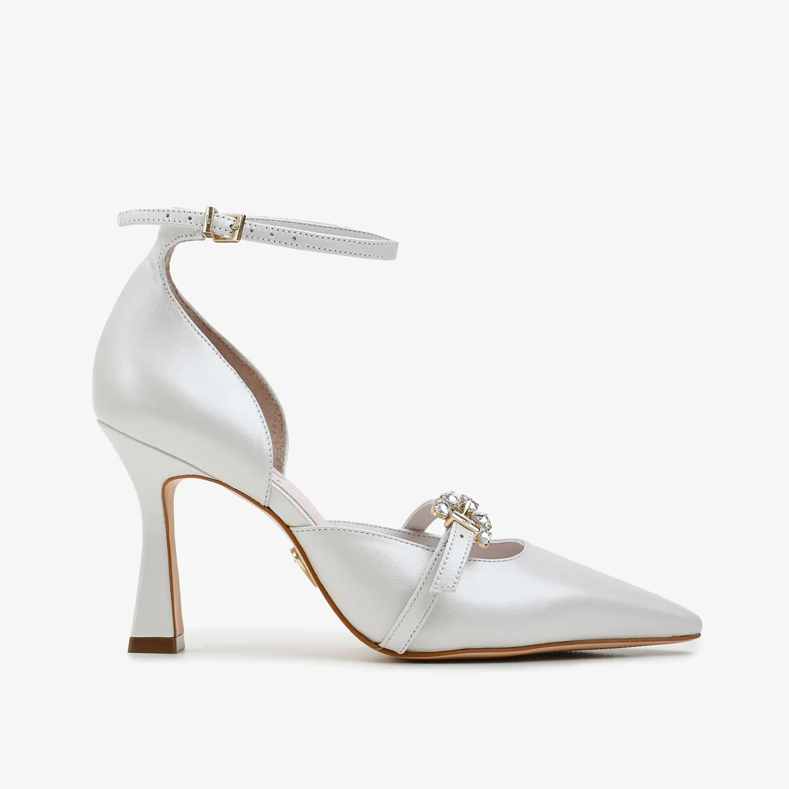 Scarpin Branco Say Yes Couro Acetinado — imagem 1