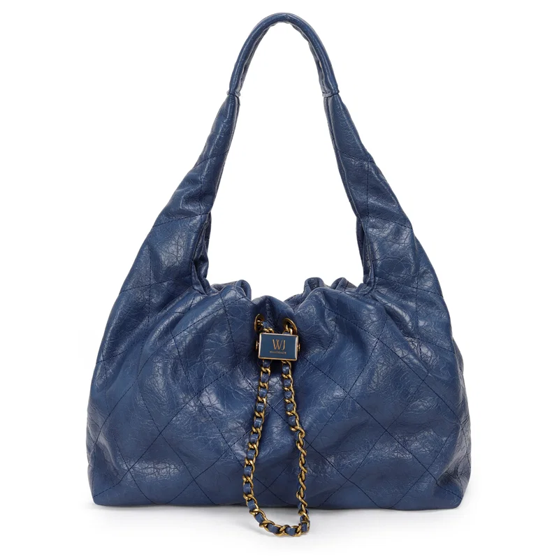 Bolsa Hobo Grande Detalhe Costuras E Fecho Metal Resinado