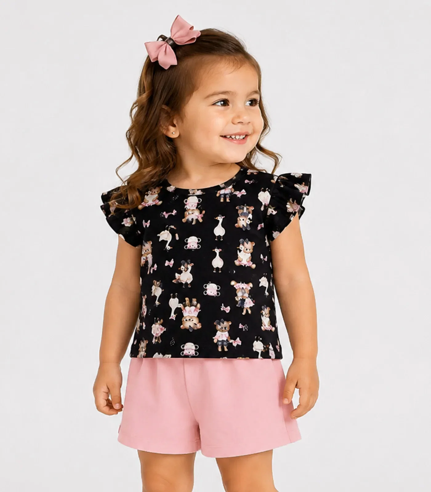 Conjunto Blusa Com Shorts Infantil Trick Nick Azul
