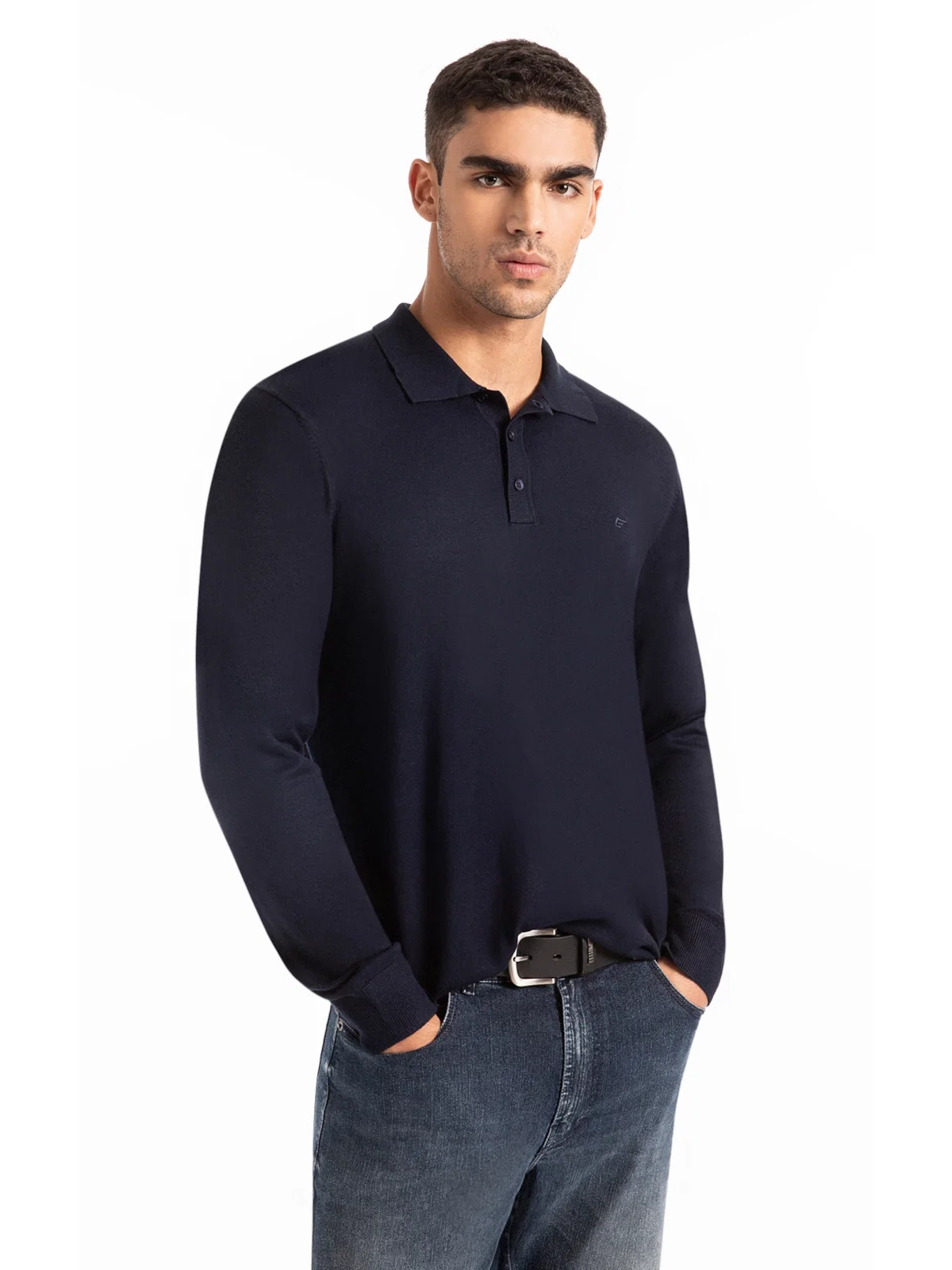 Tricot Polo Sweater Dark Navy