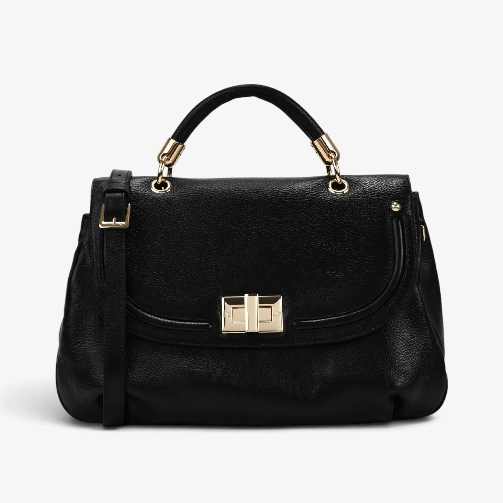 Bolsa Satchel Preto Couro