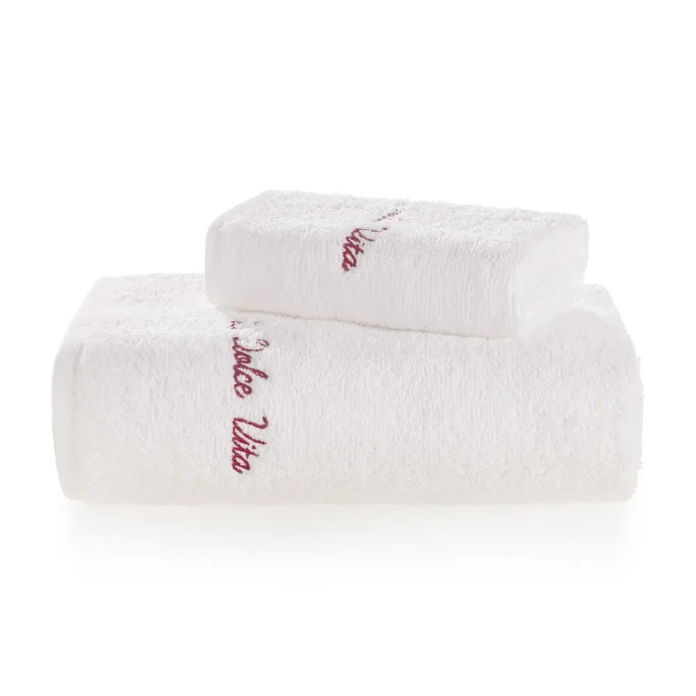 Jogo de Lavabo e Rosto Bordado 100% Algodão 500g/m² La Dolce