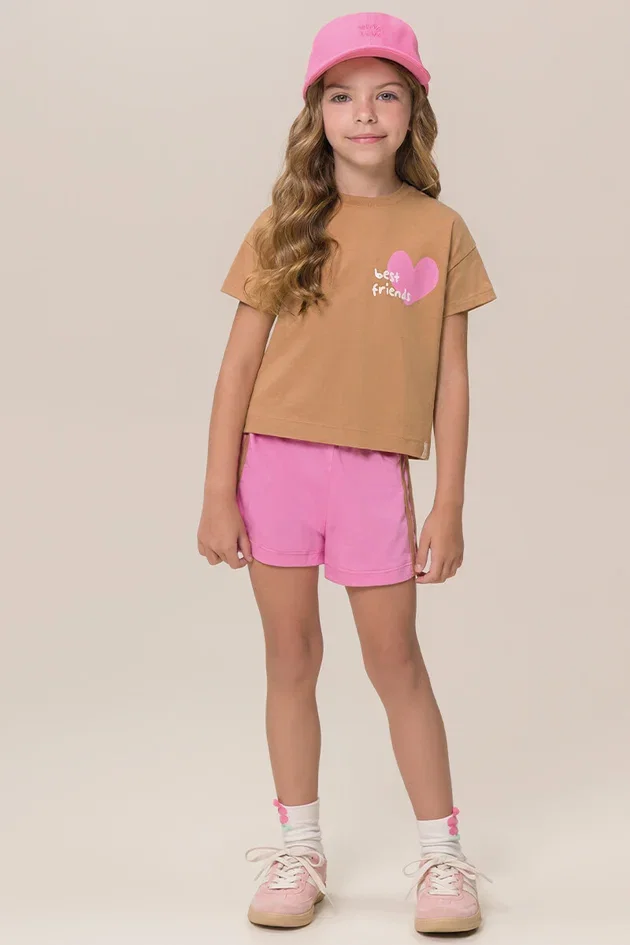 Conjunto Blusa e Shorts Meia Malha — imagem 1
