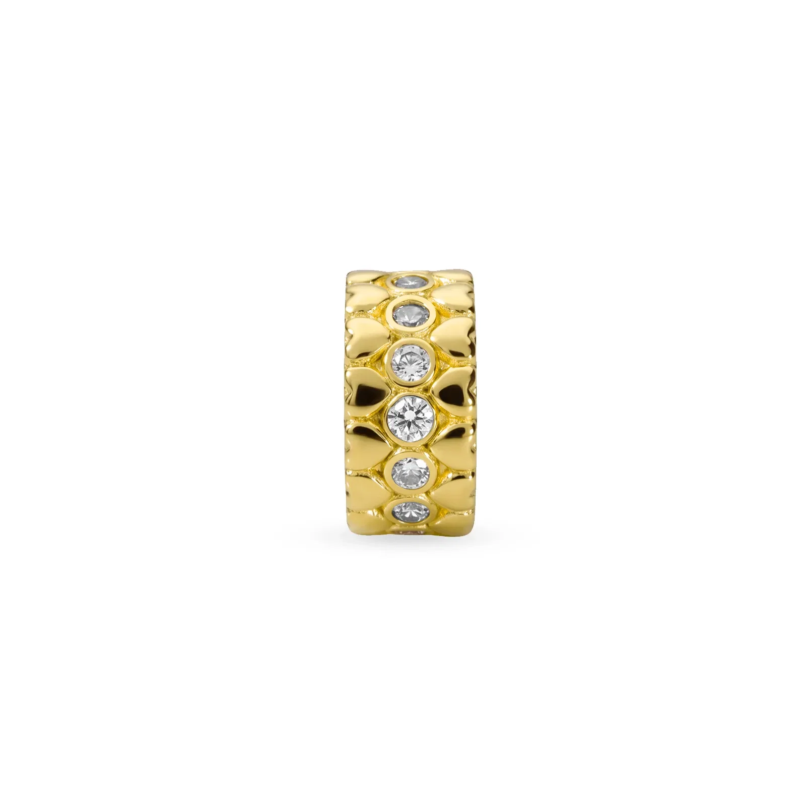 Separador Life Mama em Prata 925 com Banho de Ouro Amarelo 18k e Zircônia Incolor
