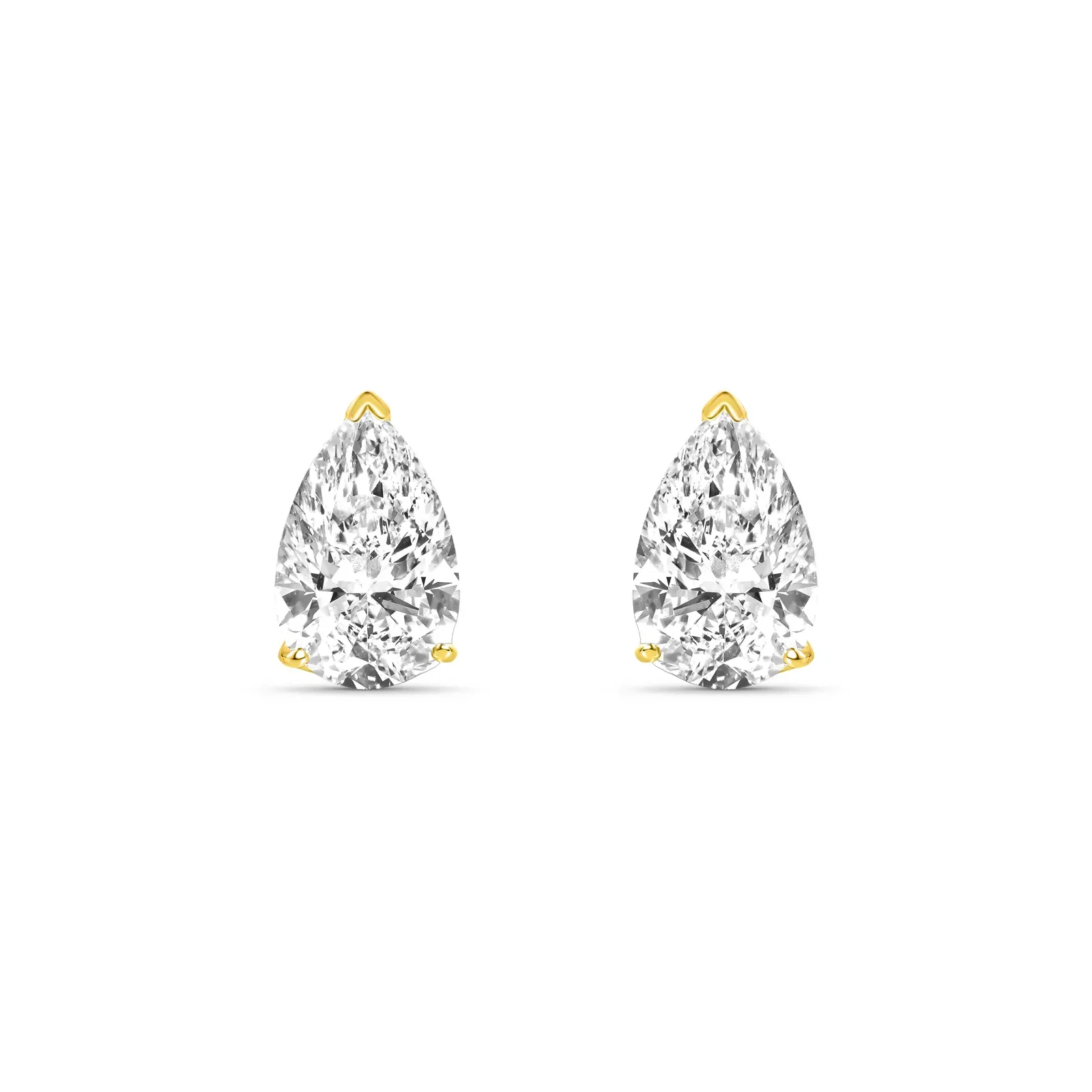 Brinco Solitário Gota Cielo em Ouro Amarelo 18k com 5ct de Diamante de Laboratório