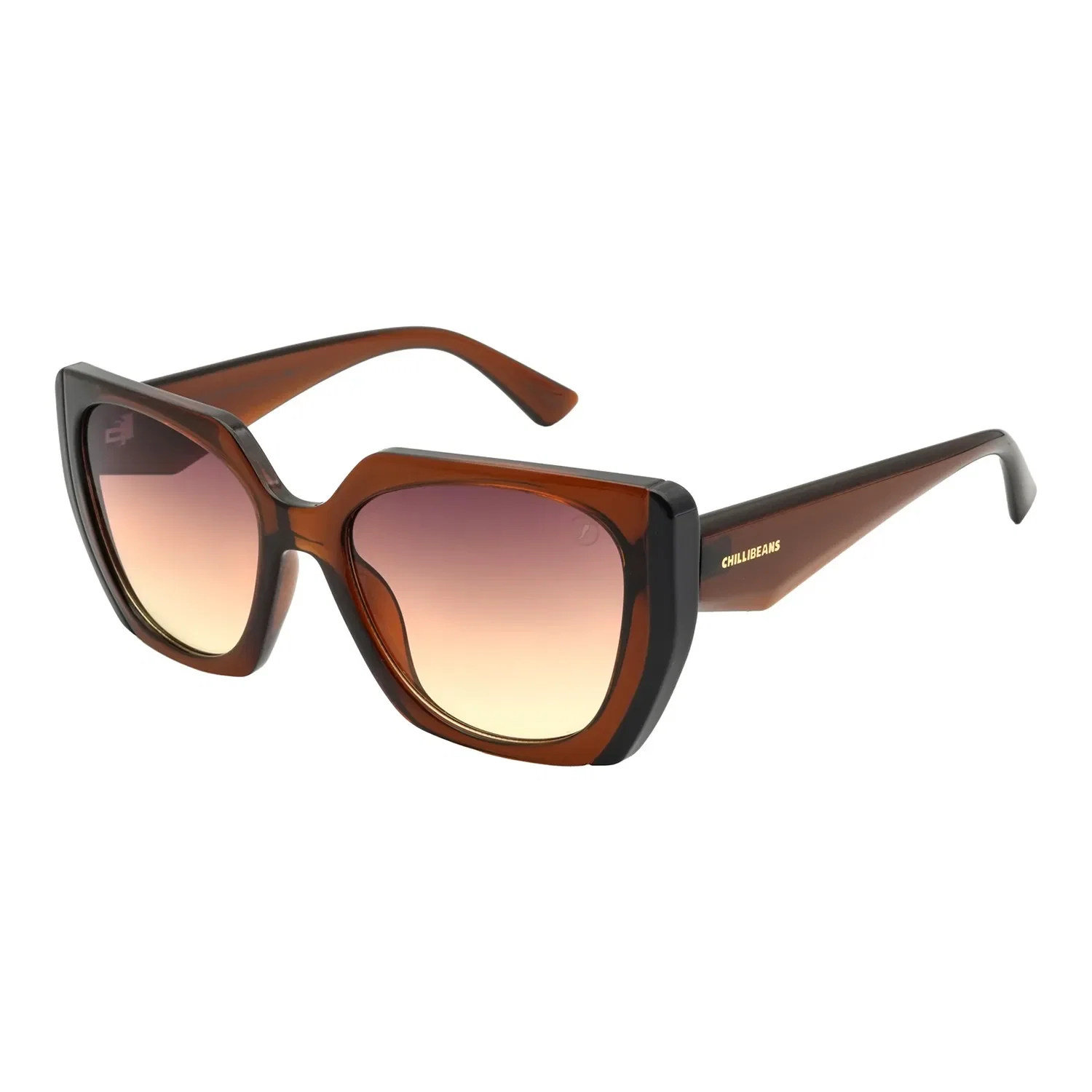 Óculos de Sol Feminino Chilli Beans Quadrado Degradê Marrom — imagem 1