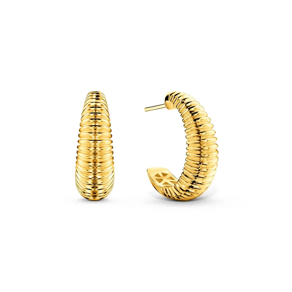 Argola Bombe Gomos em Ouro Amarelo 18k, 23 mm — imagem 1