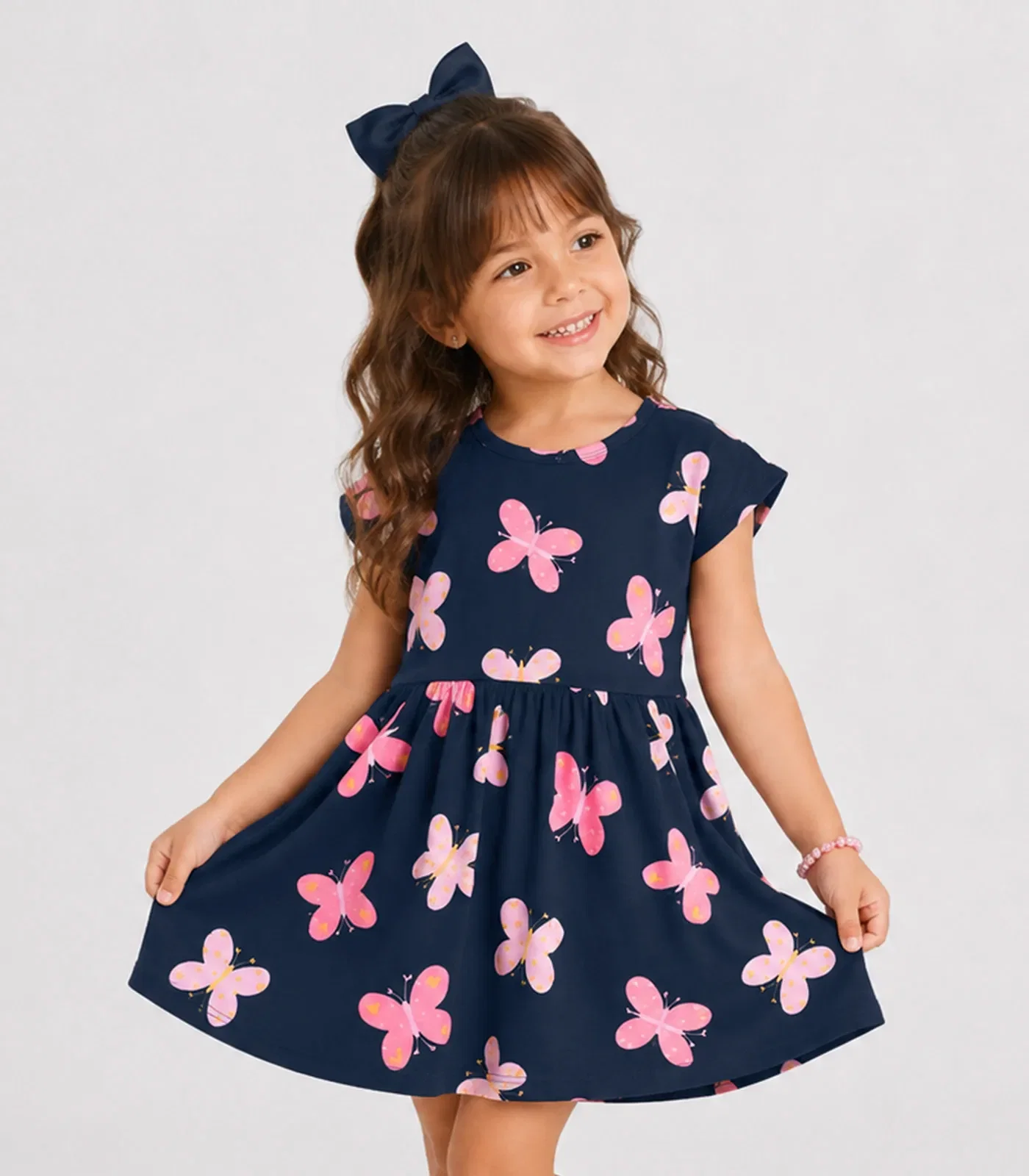 Vestido Infantil Estampado Select Azul