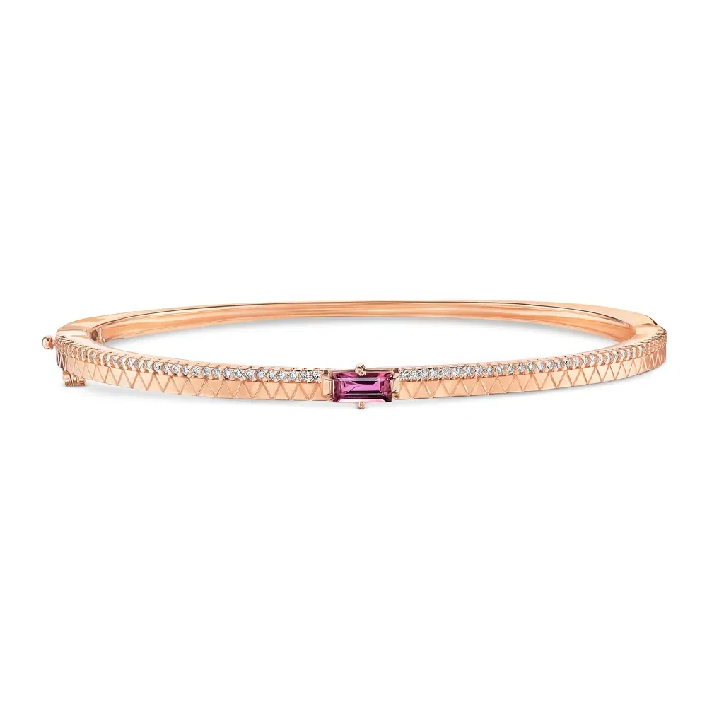Pulseira Icona em Ouro Vivara 18k com Turmalina Rosa e Diamantes — imagem 1