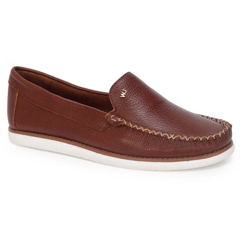 Mocassim Couro Costura Pesponto