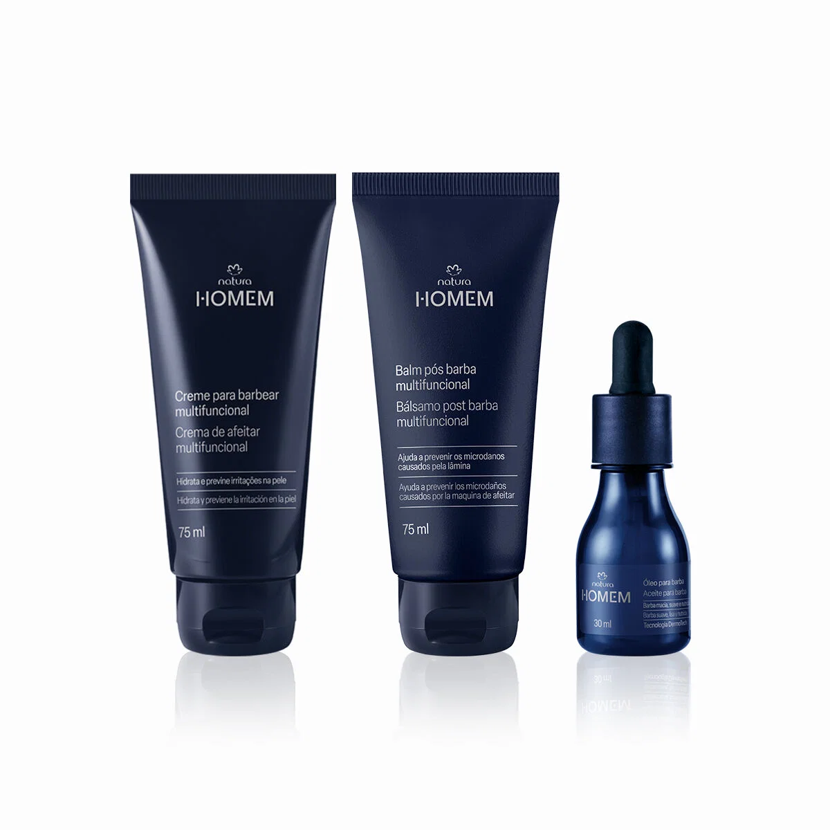 Kit Natura Homem Creme para Barbear, Balm e Óleo Pós-Barba (3 produtos) — imagem 1