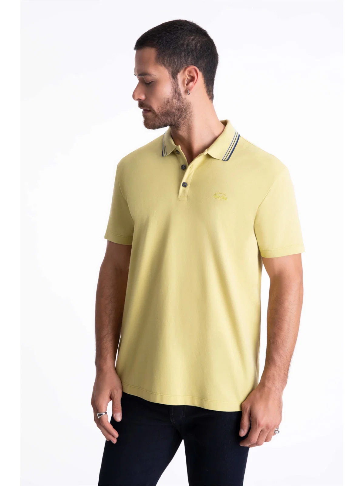 Polo Piquet Trademark Ellus Classic Amarelo Claro — imagem 1