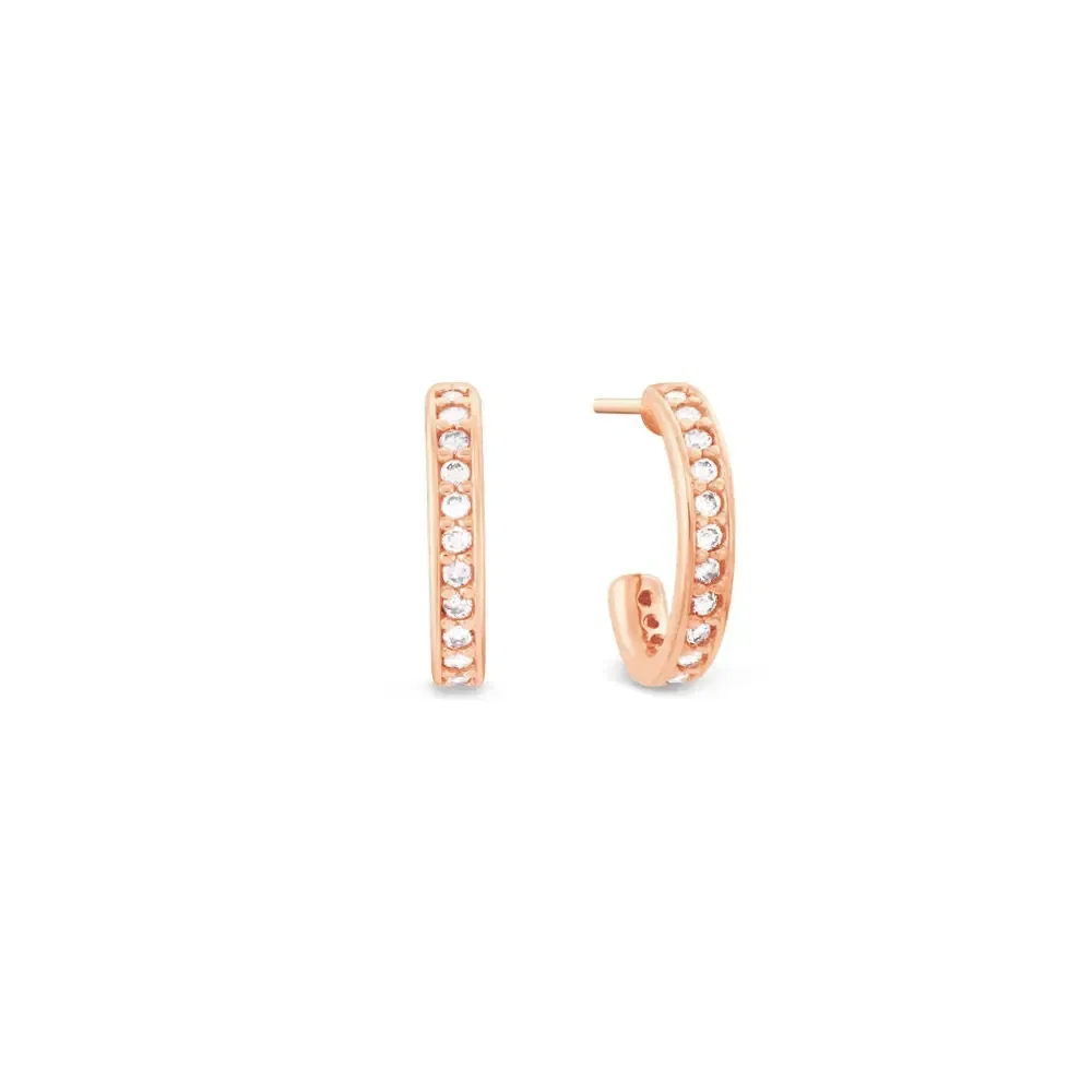 Argola em Ouro Rosé 18k com Diamantes 0,15ct, 15mm — imagem 1