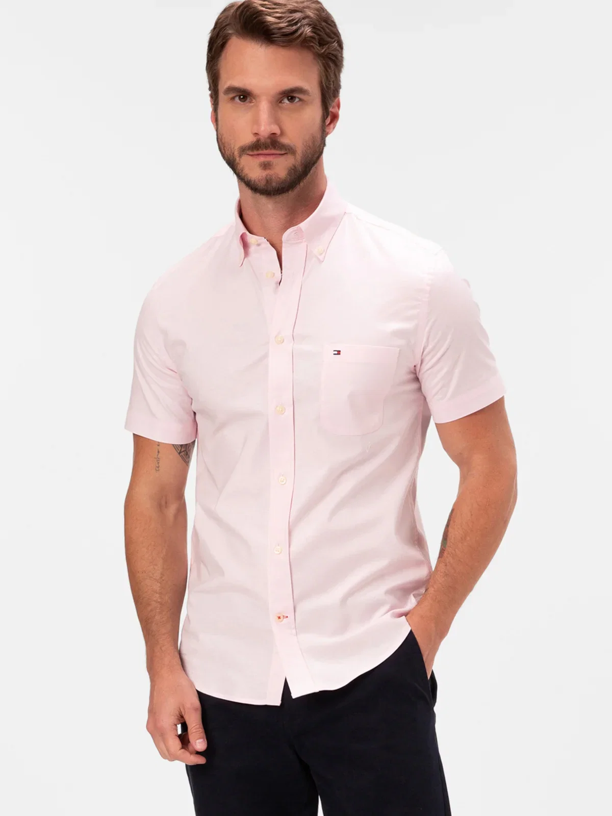 Camisa TOMMY HILFIGER Oxford de Manga Curta — imagem 1