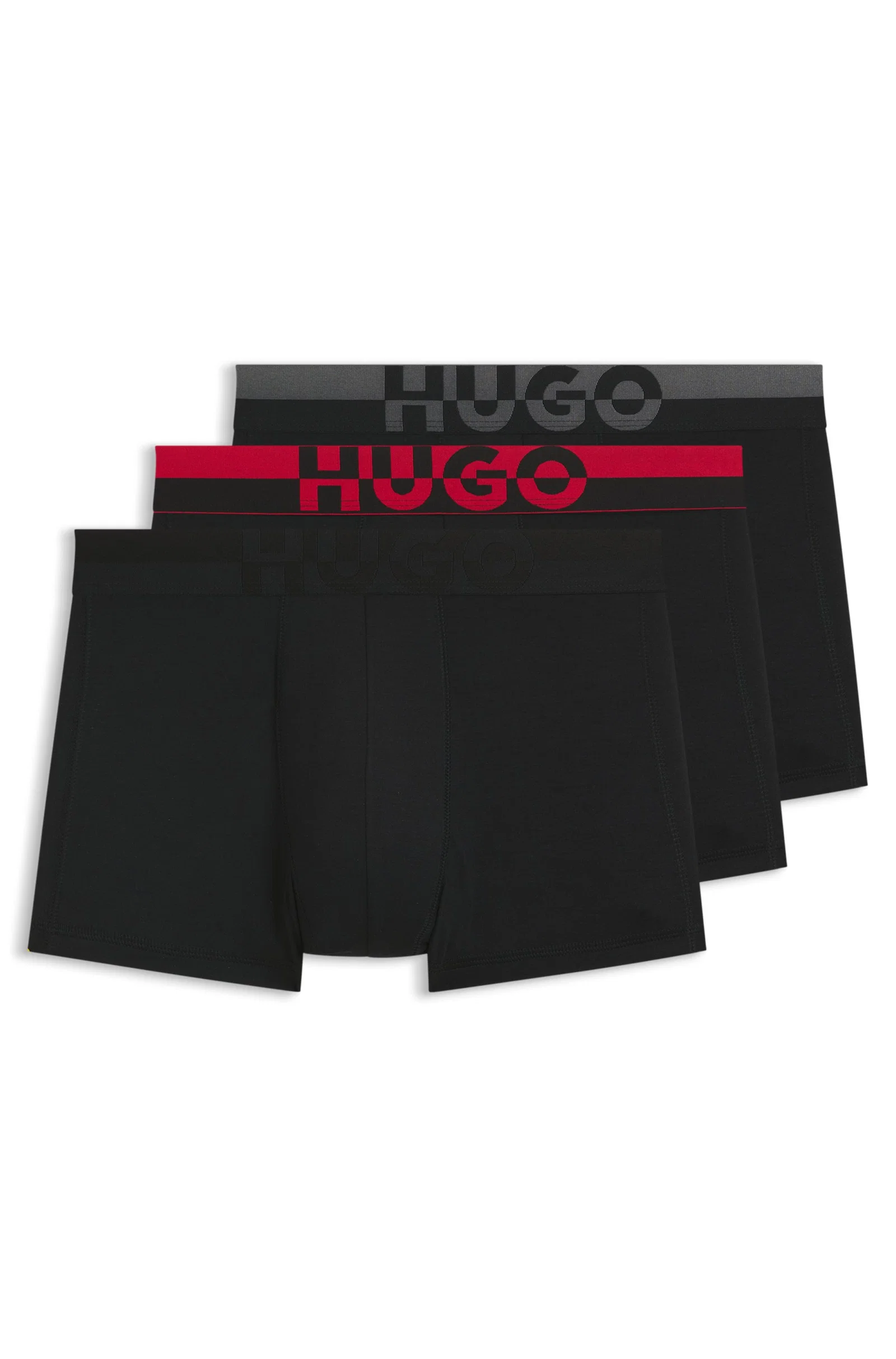 Pack De Três Cuecas Em Algodão Com Logo No Cós