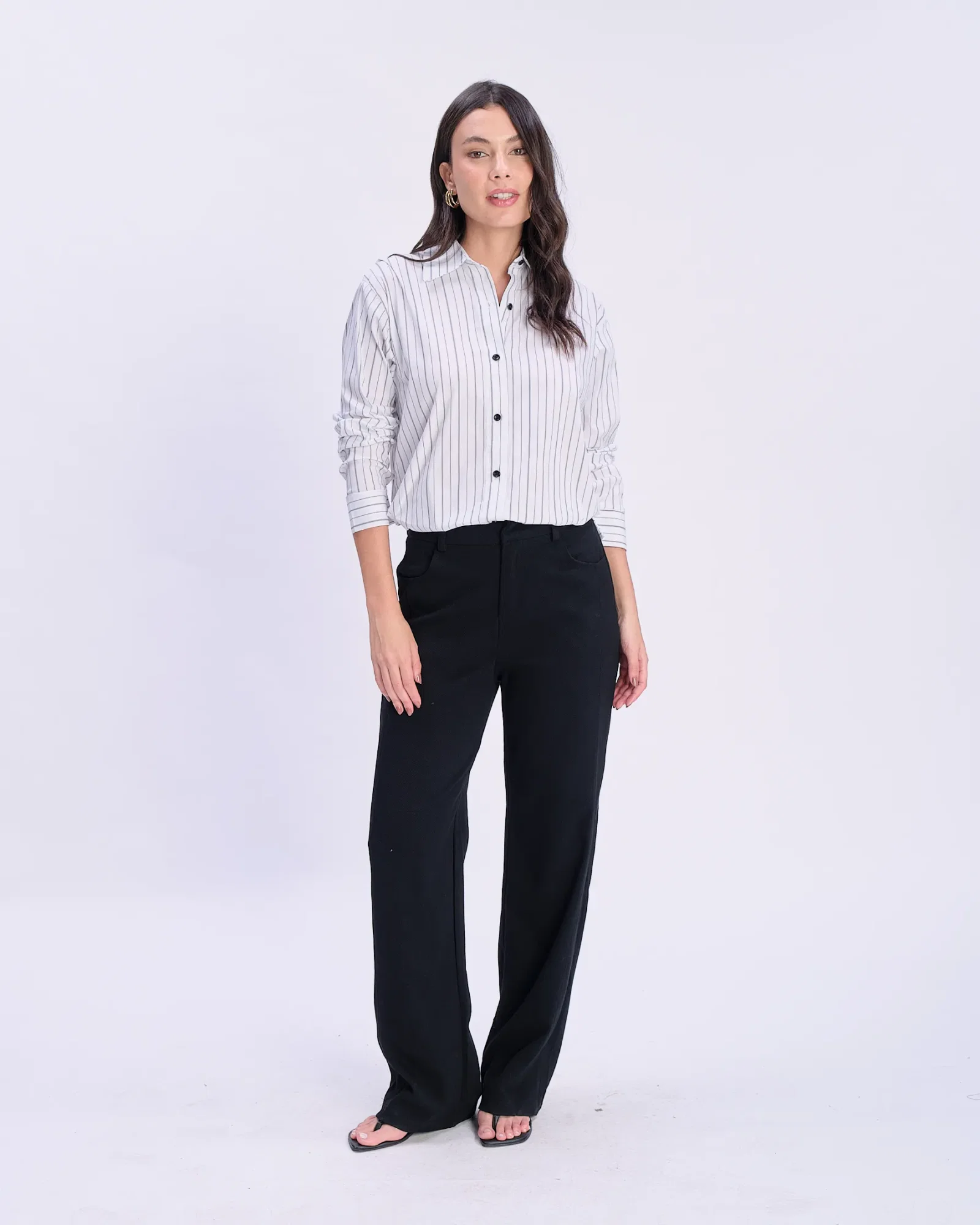 Calça Alfaiataria Recortes - Preto — imagem 1