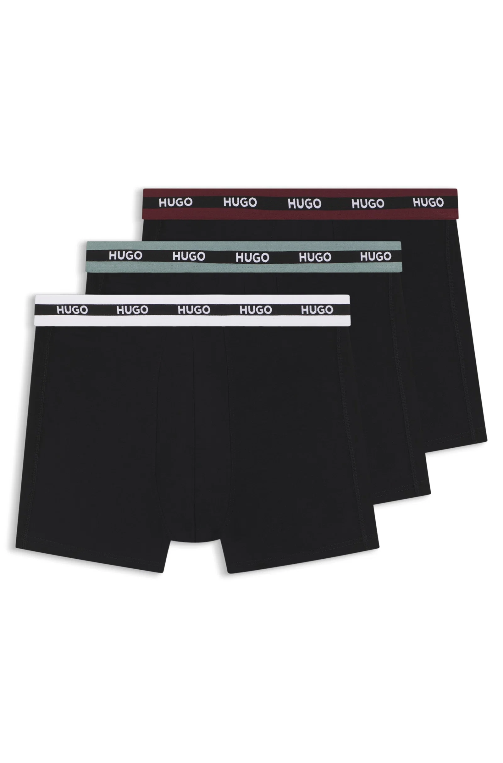 Kit Com Três Cuecas Em Algodão Stretch Com Logos — imagem 1