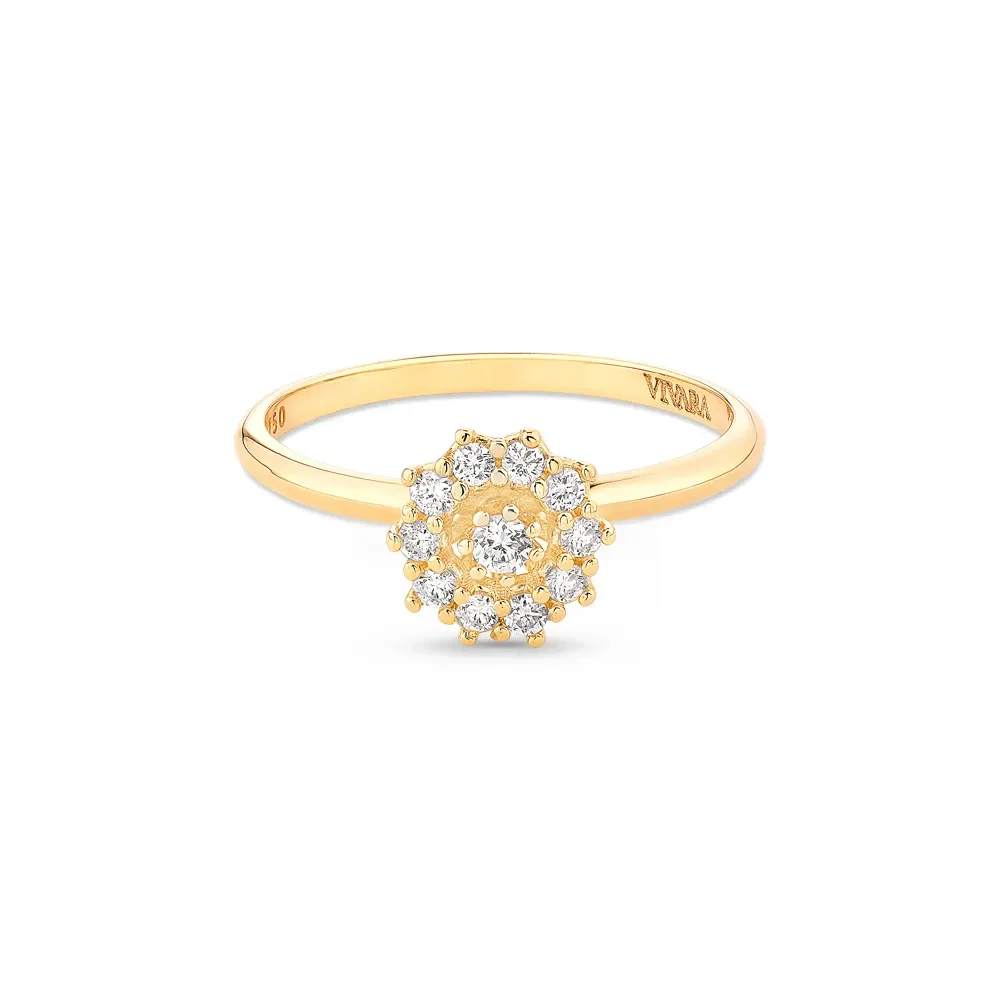 Anel Pavê em Ouro Amarelo 18k com Diamantes — imagem 1