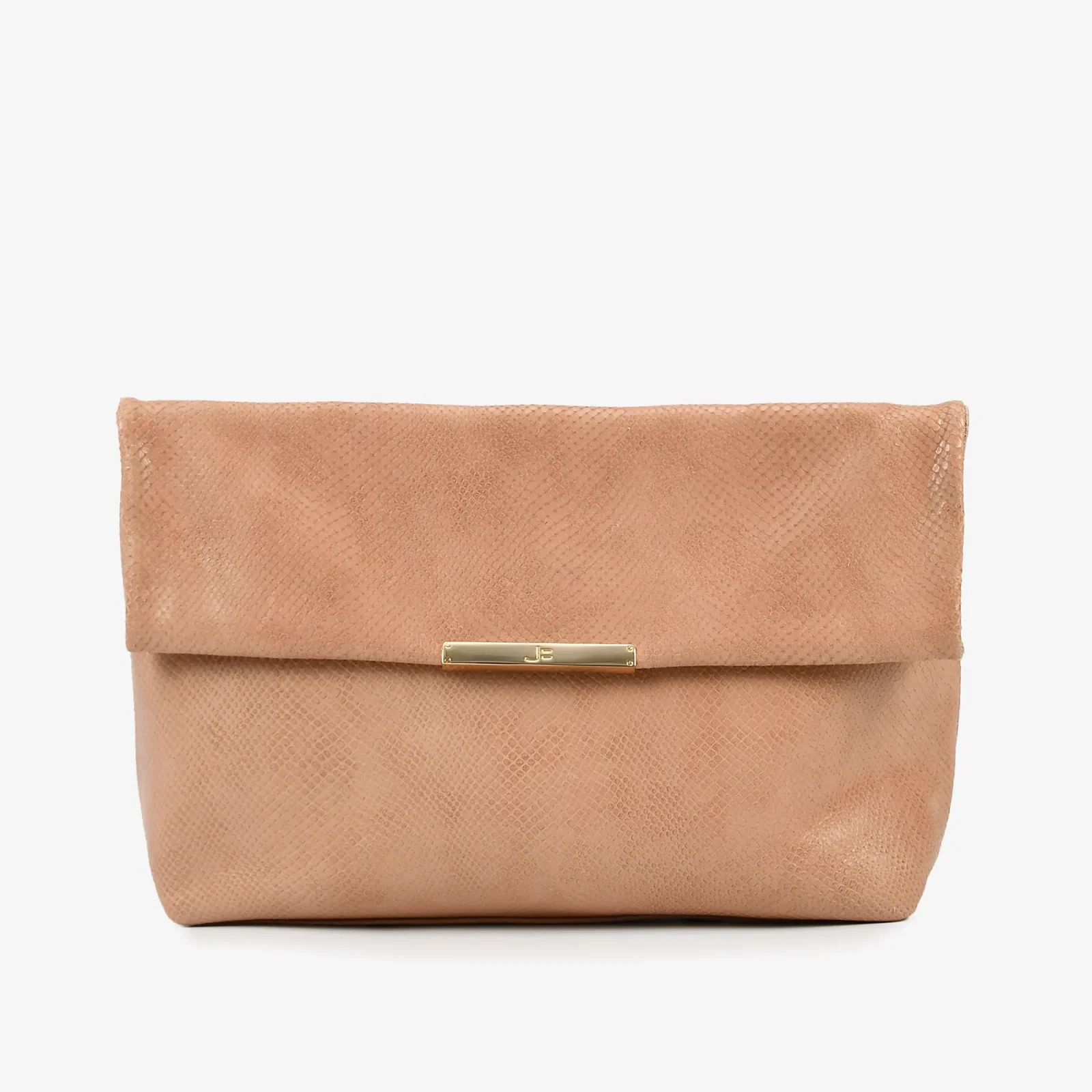 Bolsa Clutch Nude Couro