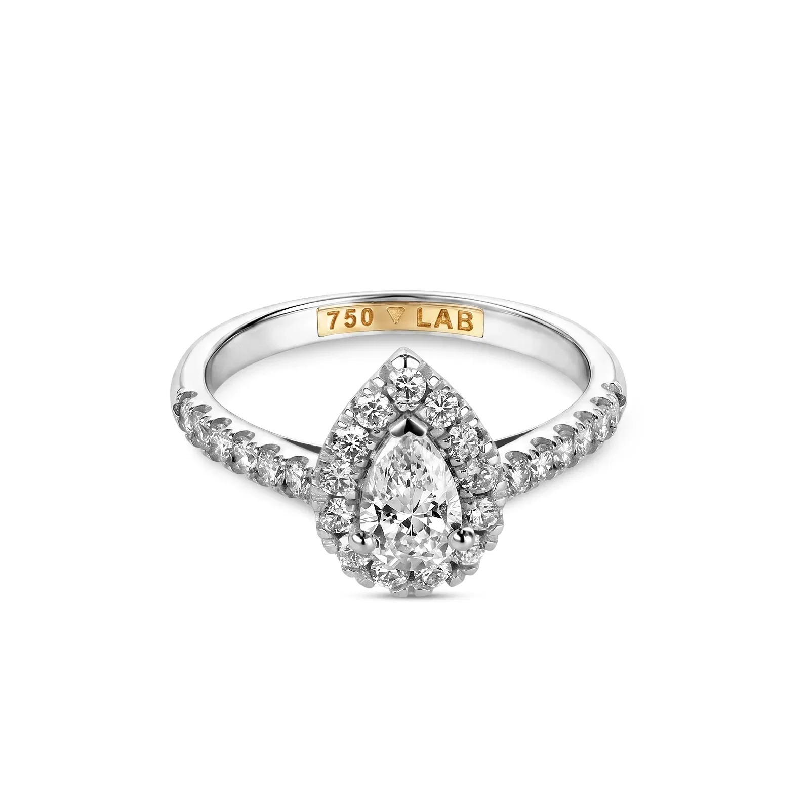 Anel Solitário Cielo em Ouro Branco 18K com 1ct de Diamante de Laboratório