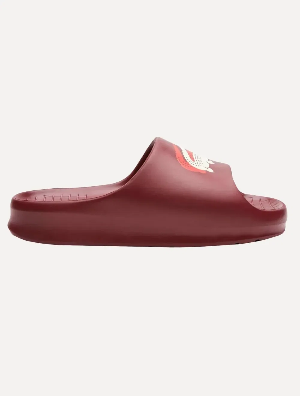 Chinelo Lacoste Masculino Slide Serve Croco Bordô