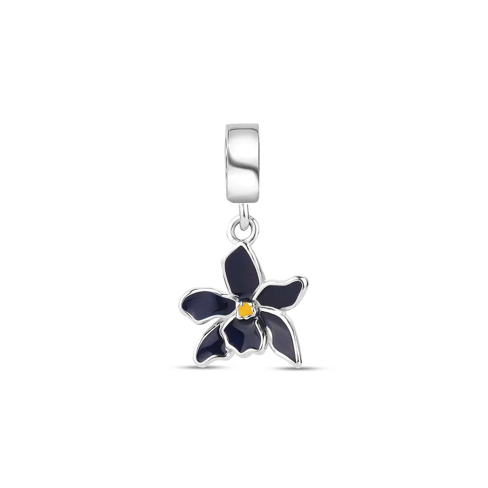 Pingente Life Flor e Plantas em Prata 925 com Esmalte — imagem 1