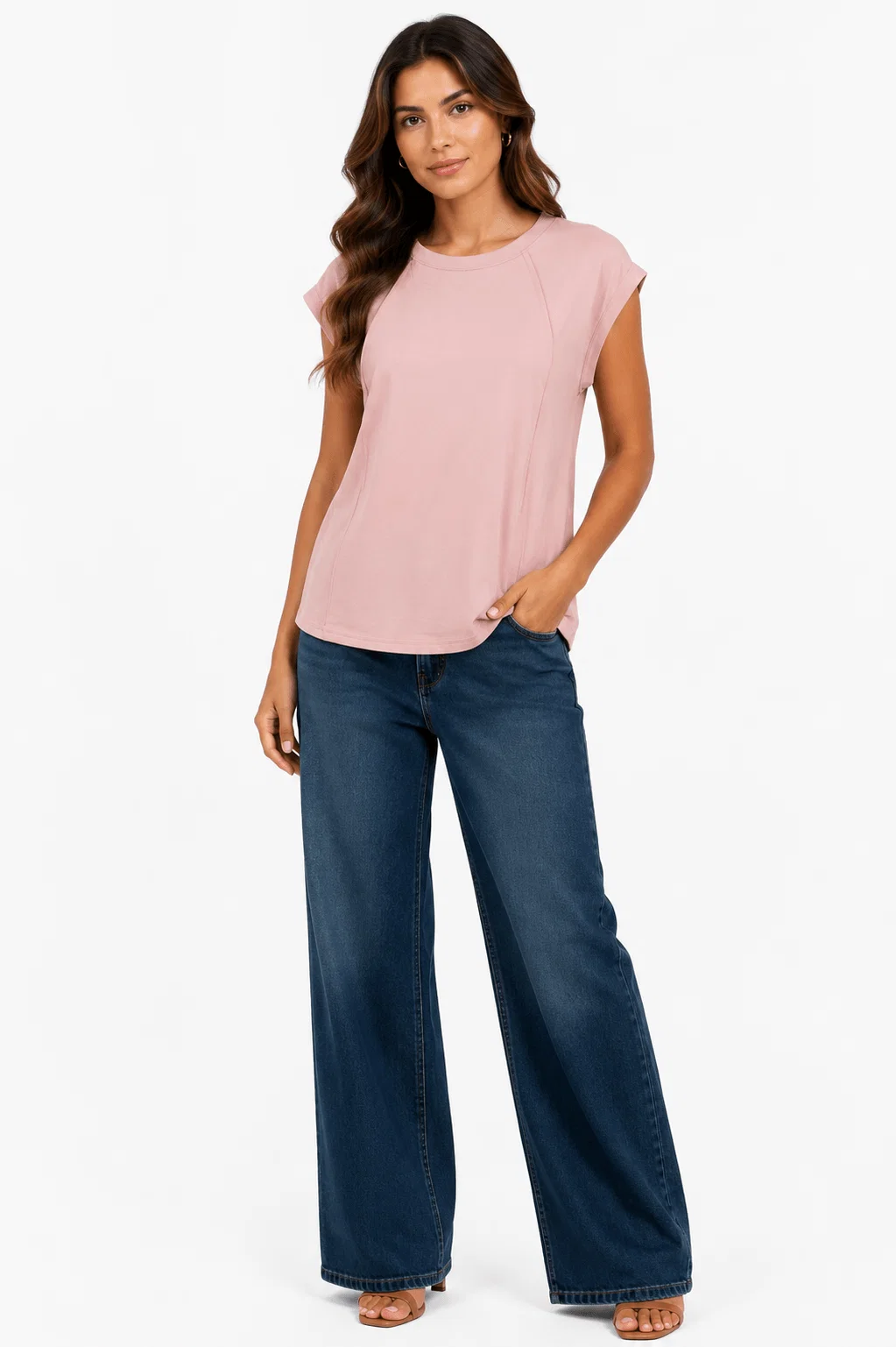 Blusa Manga Japonesa Detalhe Recortes - Rosa