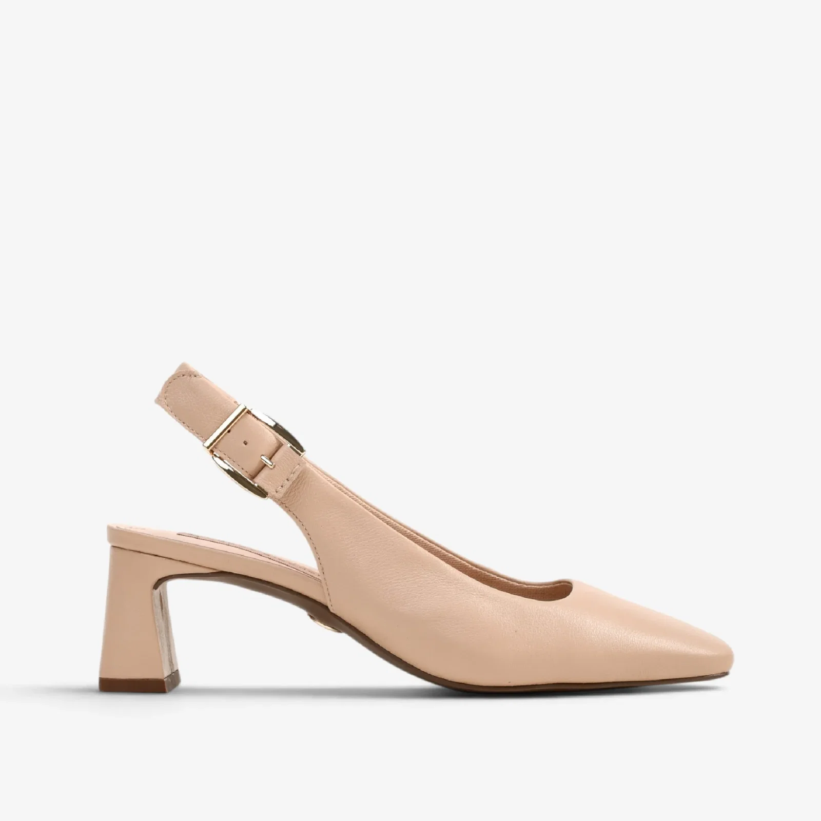 Slingback Nude Areia Couro