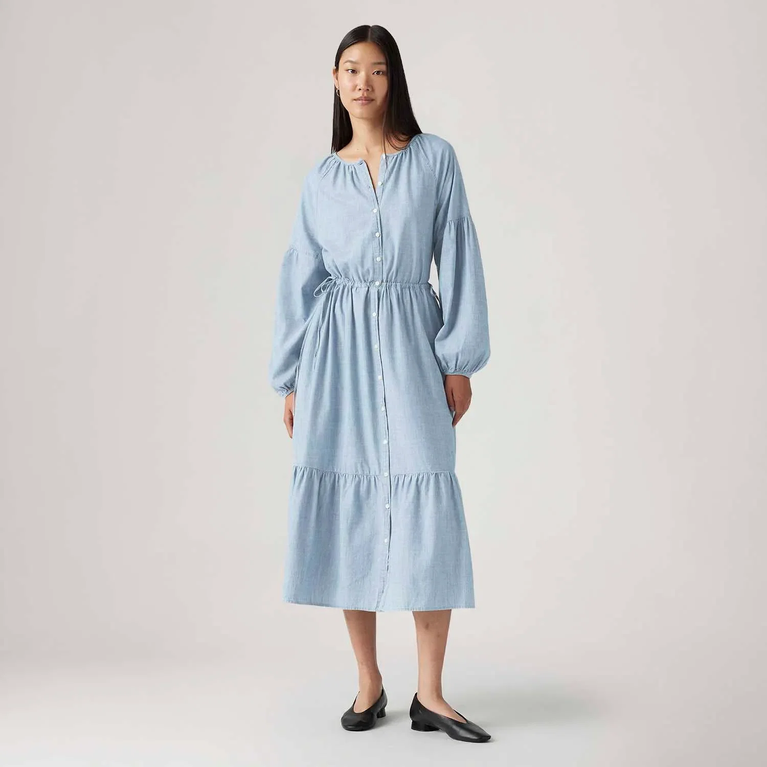 Vestido Jeans Levi's® Jolene Lavagem Média Manga Longa